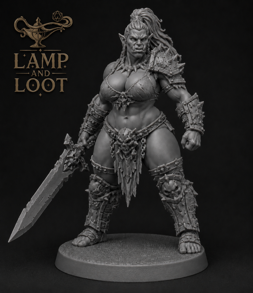 32mm Orc Queen Miniature 3-Pack DnD Pathfinder