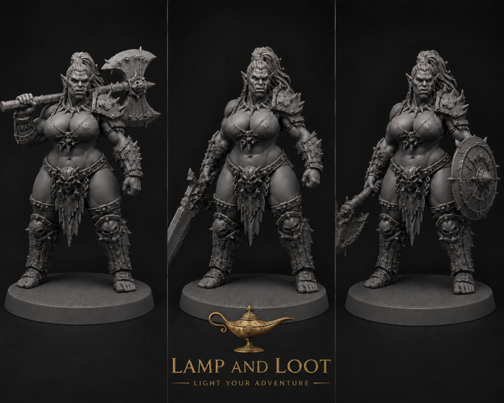 32mm Orc Queen Miniature 3-Pack DnD Pathfinder