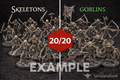 40PCS D&D Miniatures Lot Skeletons & Goblins 28mm Unpainted Resin Figures RPG